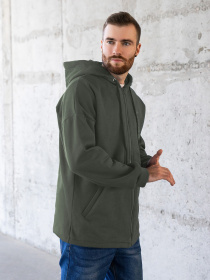 Спортивна кофта ISSA Plus модель GN-465_khaki. Спортивна кофта ISSA Plus модель GN-465_khaki. Фото