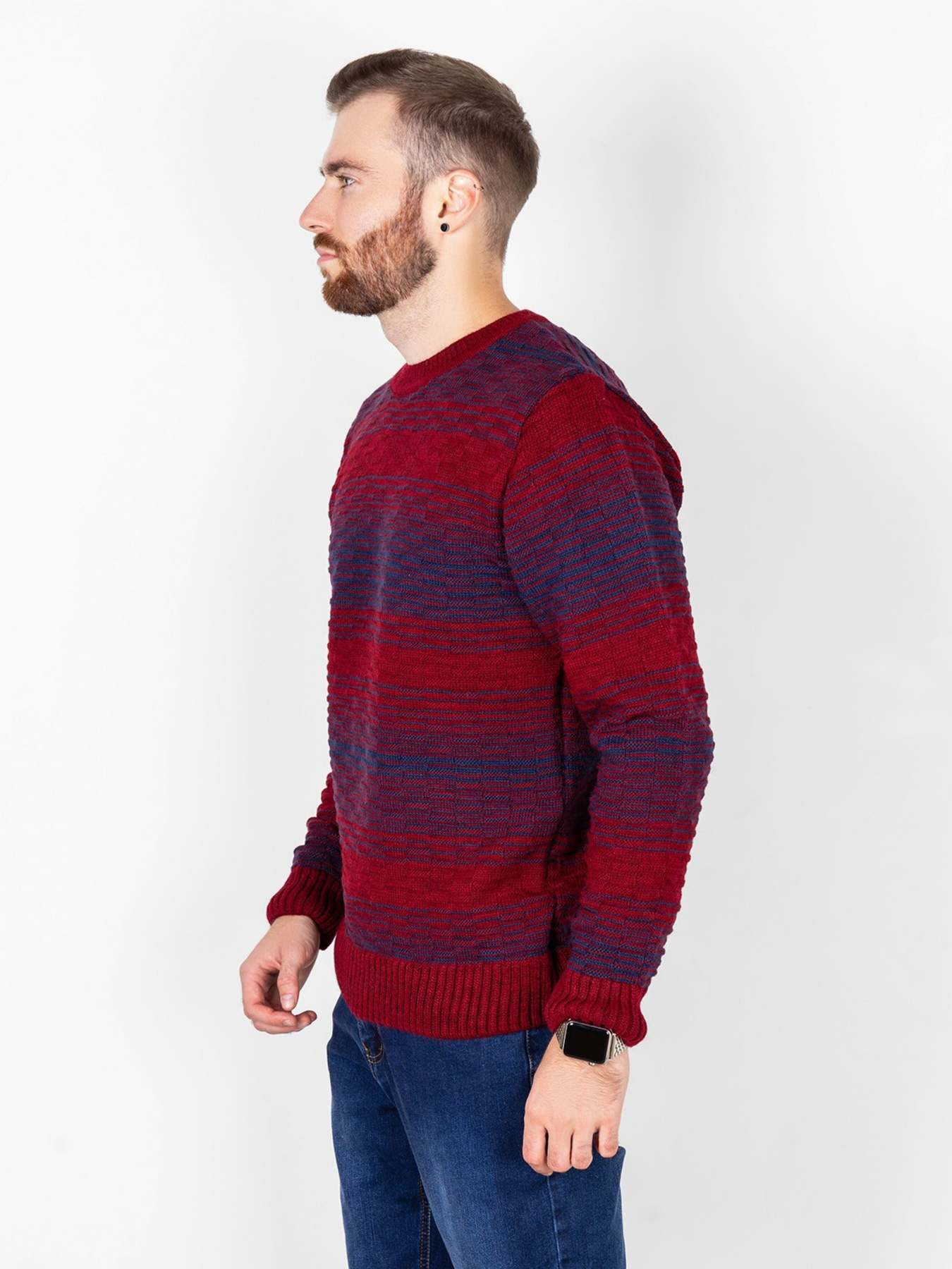 Джемпер ISSA Plus модель GN4-71_burgundy. Фото