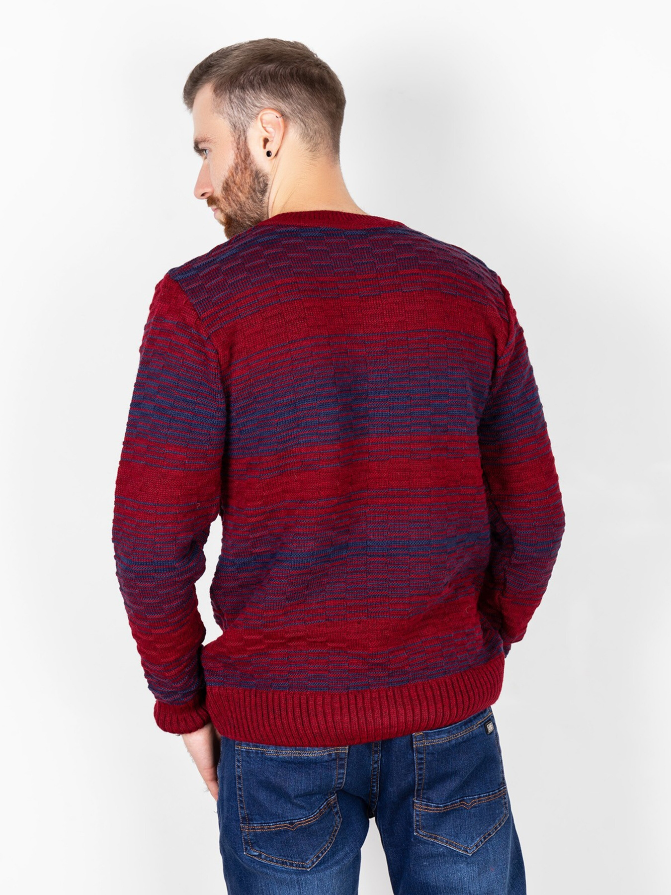 Джемпер ISSA Plus модель GN4-71_burgundy. Фото