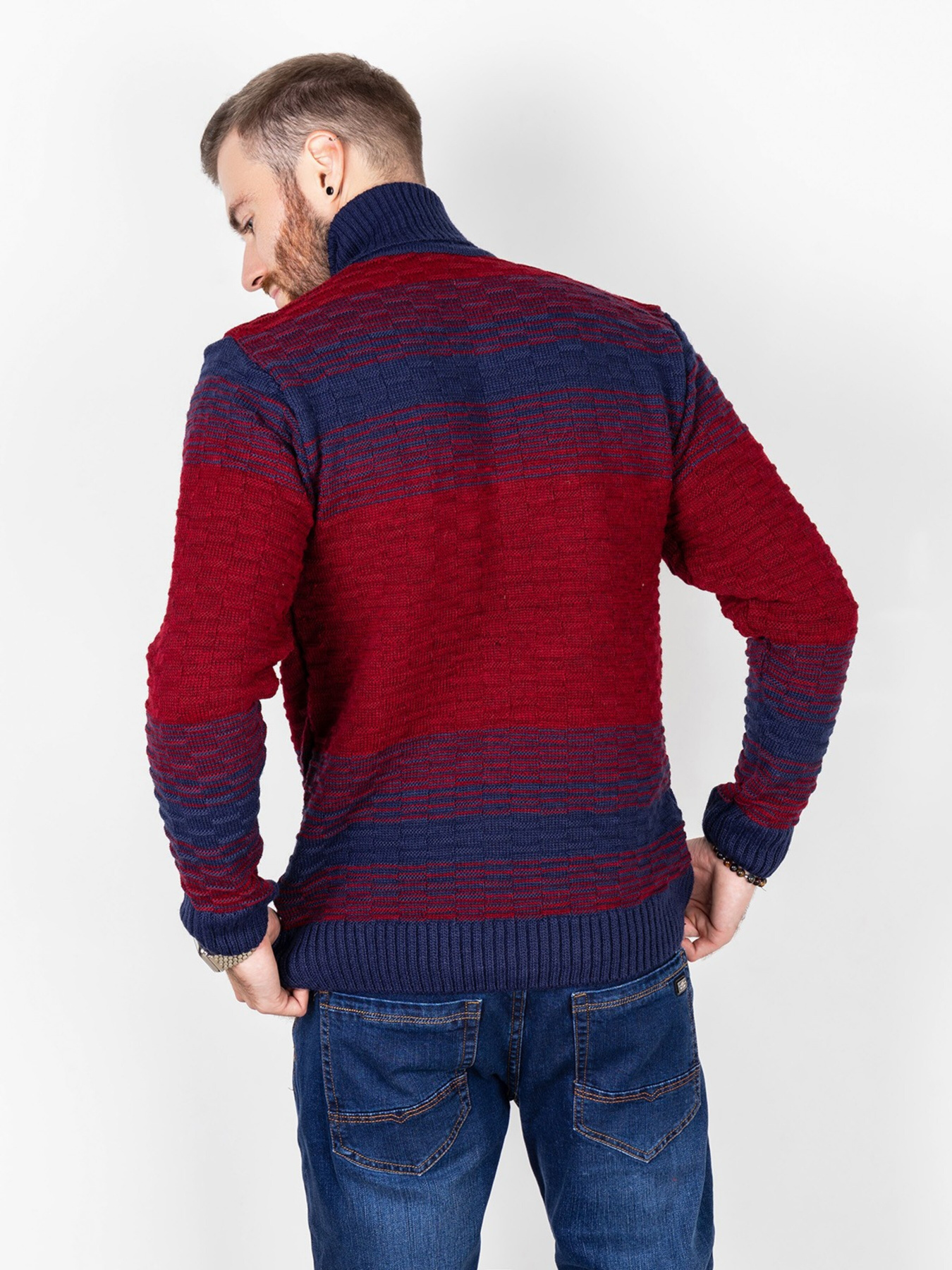 Свитер ISSA Plus модель GN4-72_burgundy. Фото