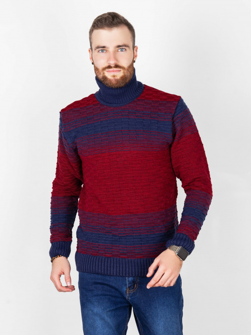 Свитер ISSA Plus модель GN4-72_burgundy. Фото