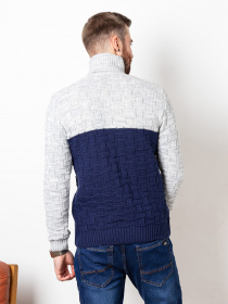 Свитер ISSA Plus модель GN4-73_greyblue. Фото