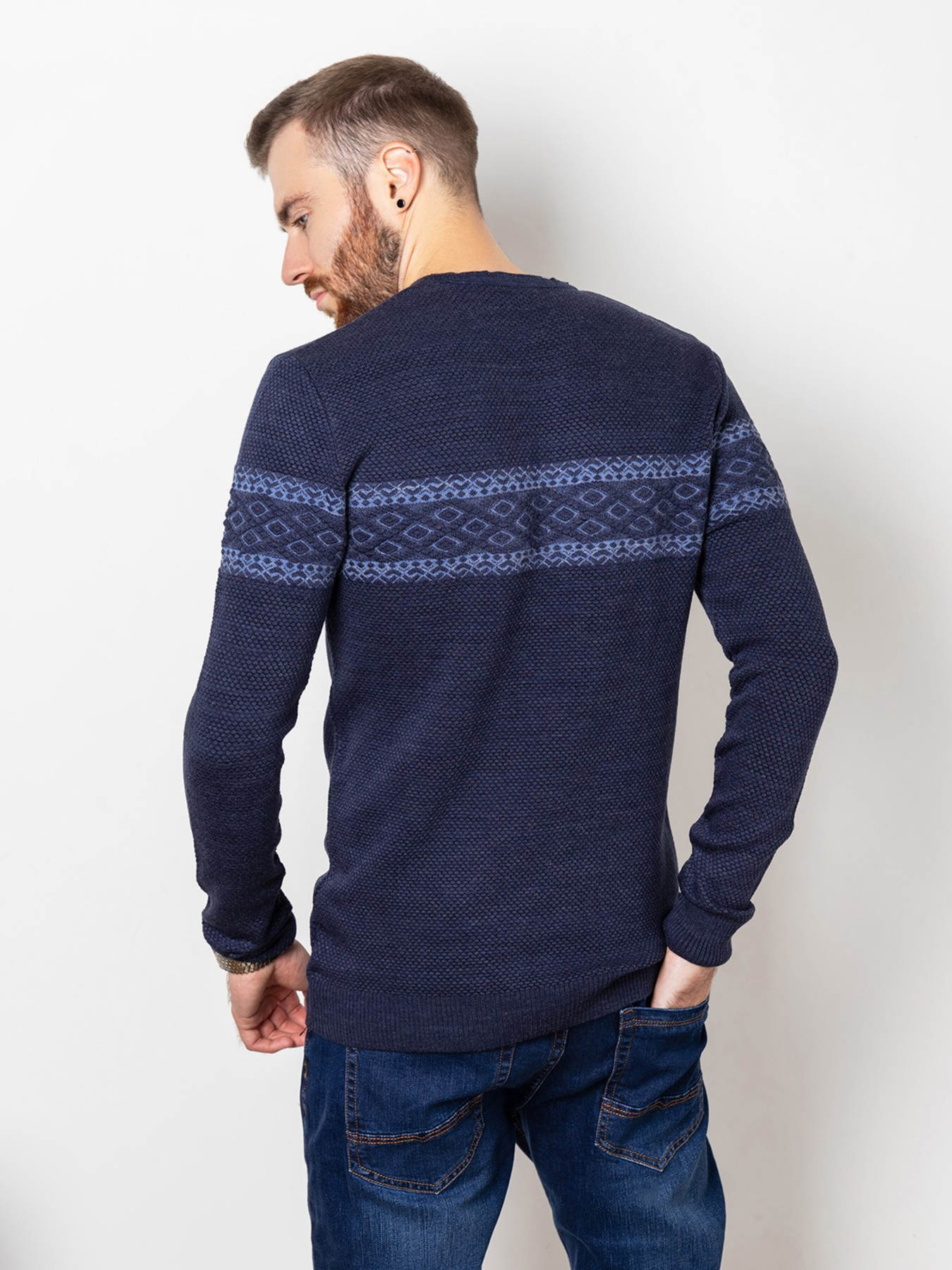 Джемпер ISSA Plus модель GN4-75_darkblue. Фото