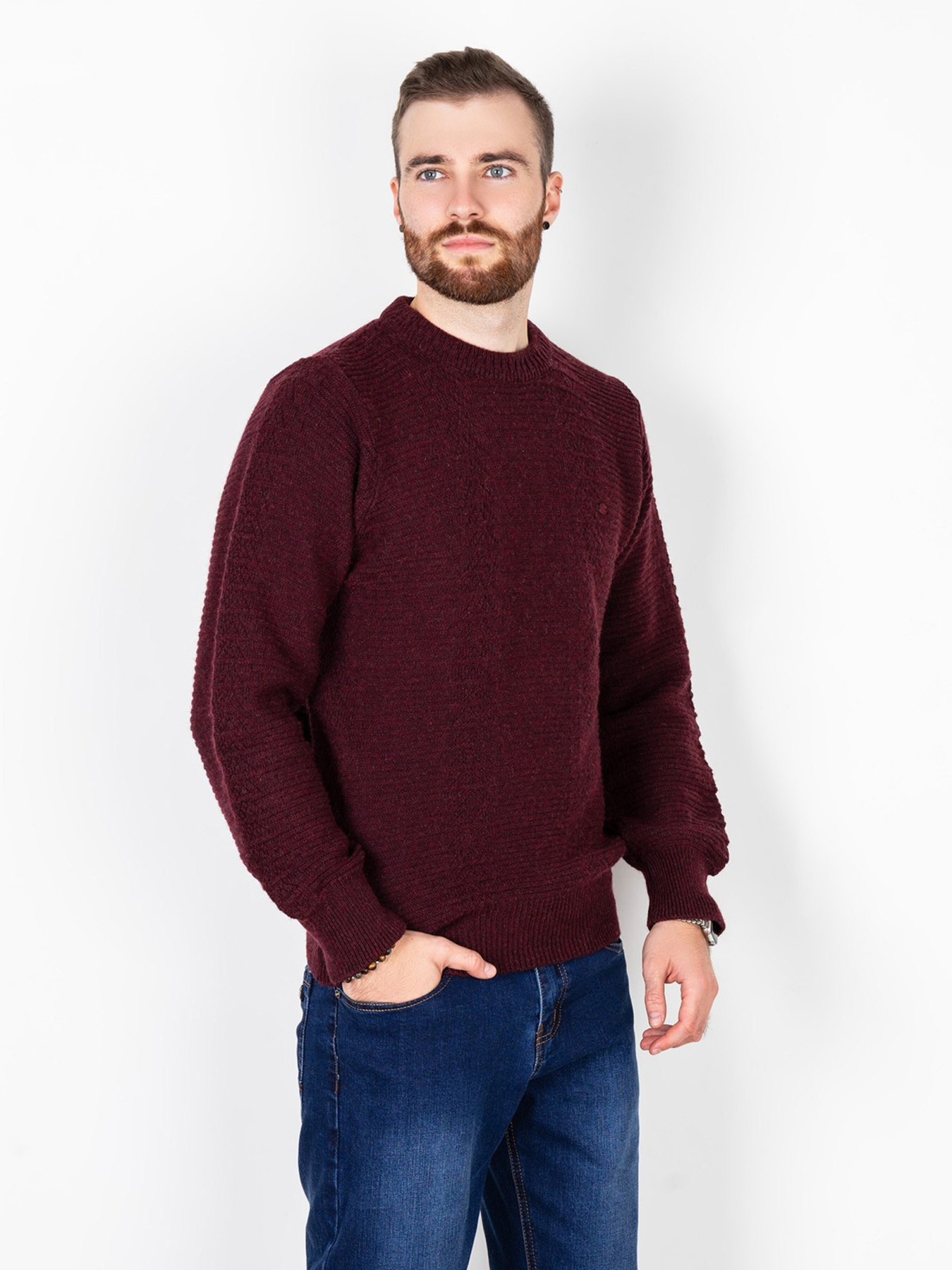 Джемпер ISSA Plus модель GN4-78_burgundy. Джемпер ISSA Plus модель GN4-78_burgundy. Фото