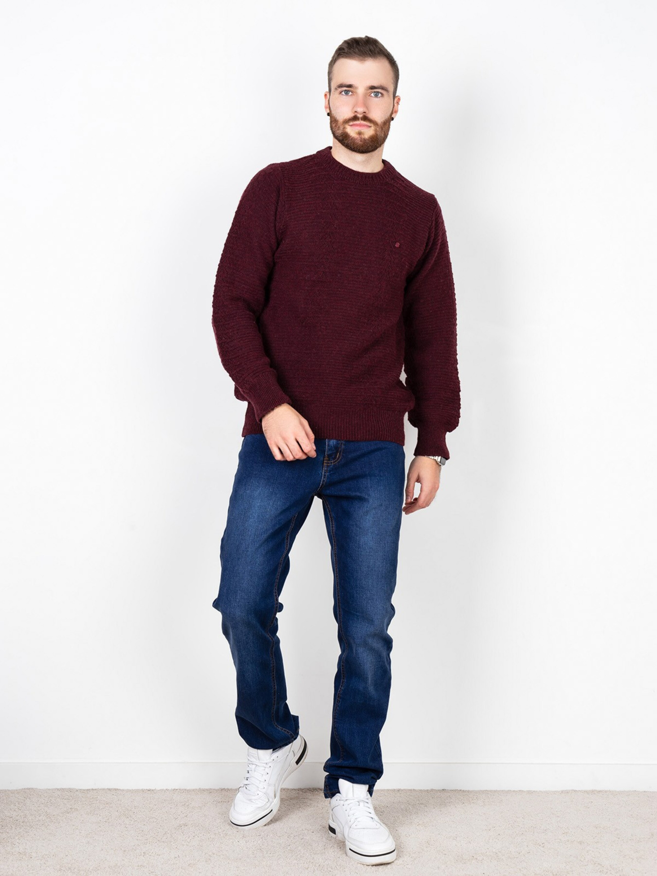 Джемпер ISSA Plus модель GN4-78_burgundy. Джемпер ISSA Plus модель GN4-78_burgundy. Фото