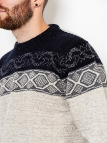 Джемпер ISSA Plus модель GN4-81_greyblue. Фото