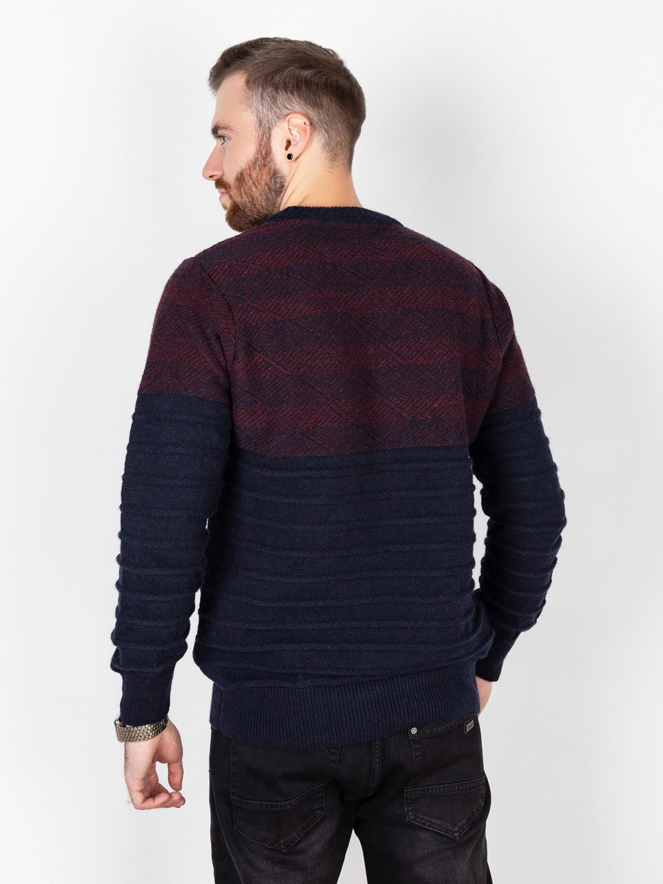 Джемпер ISSA Plus модель GN4-83_darkblue. Фото