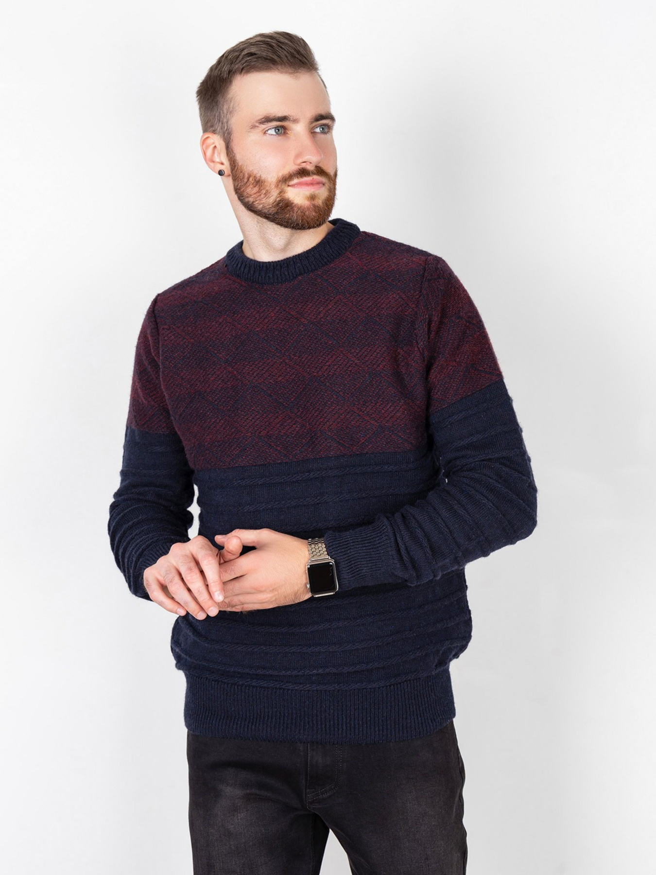 Джемпер ISSA Plus модель GN4-83_darkblue. Фото