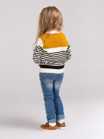 Джемпер плетеный полосатый желто-черный модель 72-17-001 Фото