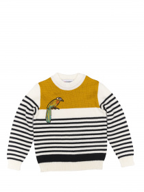 Джемпер плетеный полосатый желто-черный модель 72-17-001 Фото