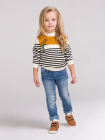 Джемпер плетеный полосатый желто-черный модель 72-17-001 Фото