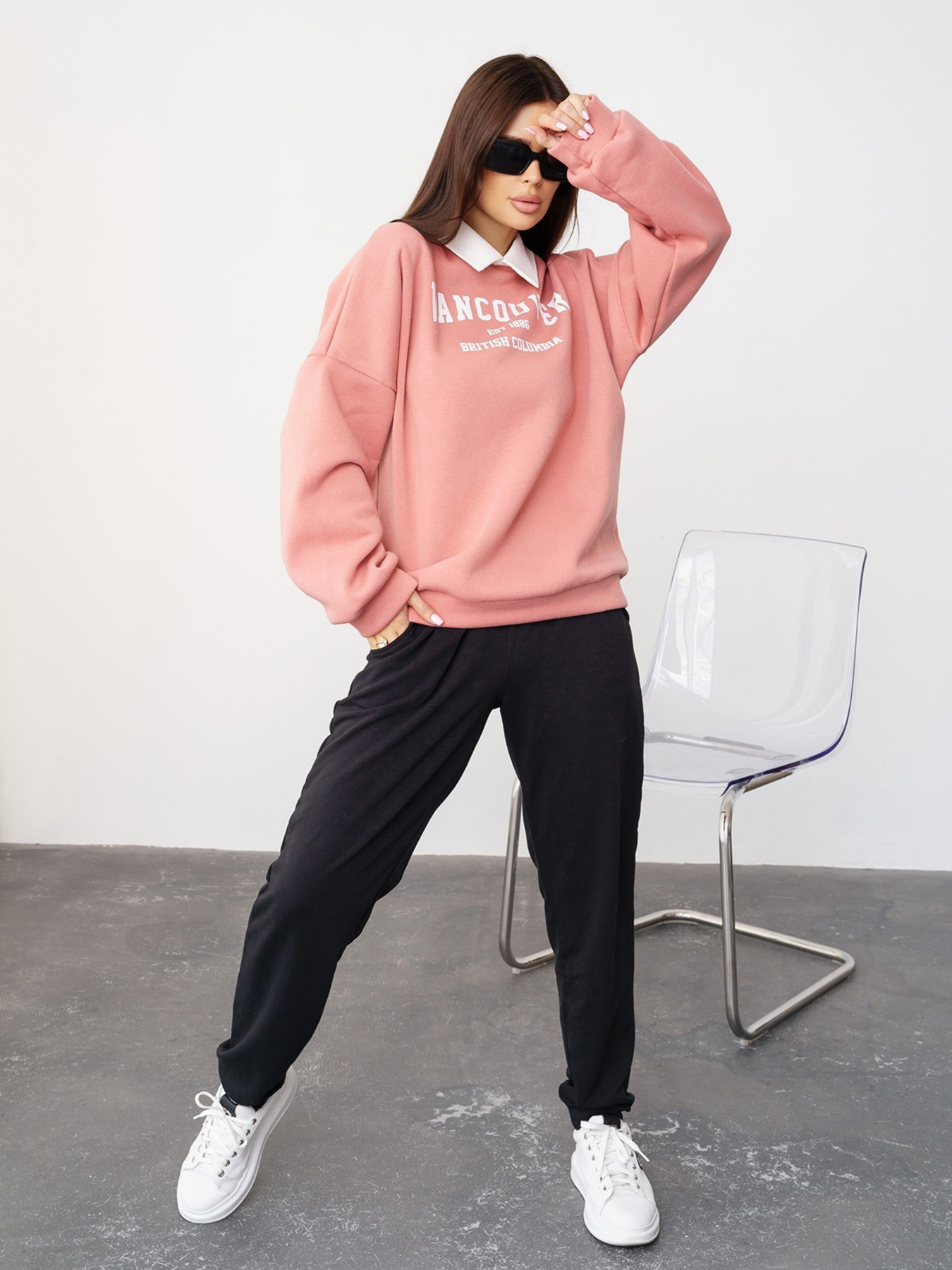 Свитшот ISSA Plus модель SA-427_peach Фото