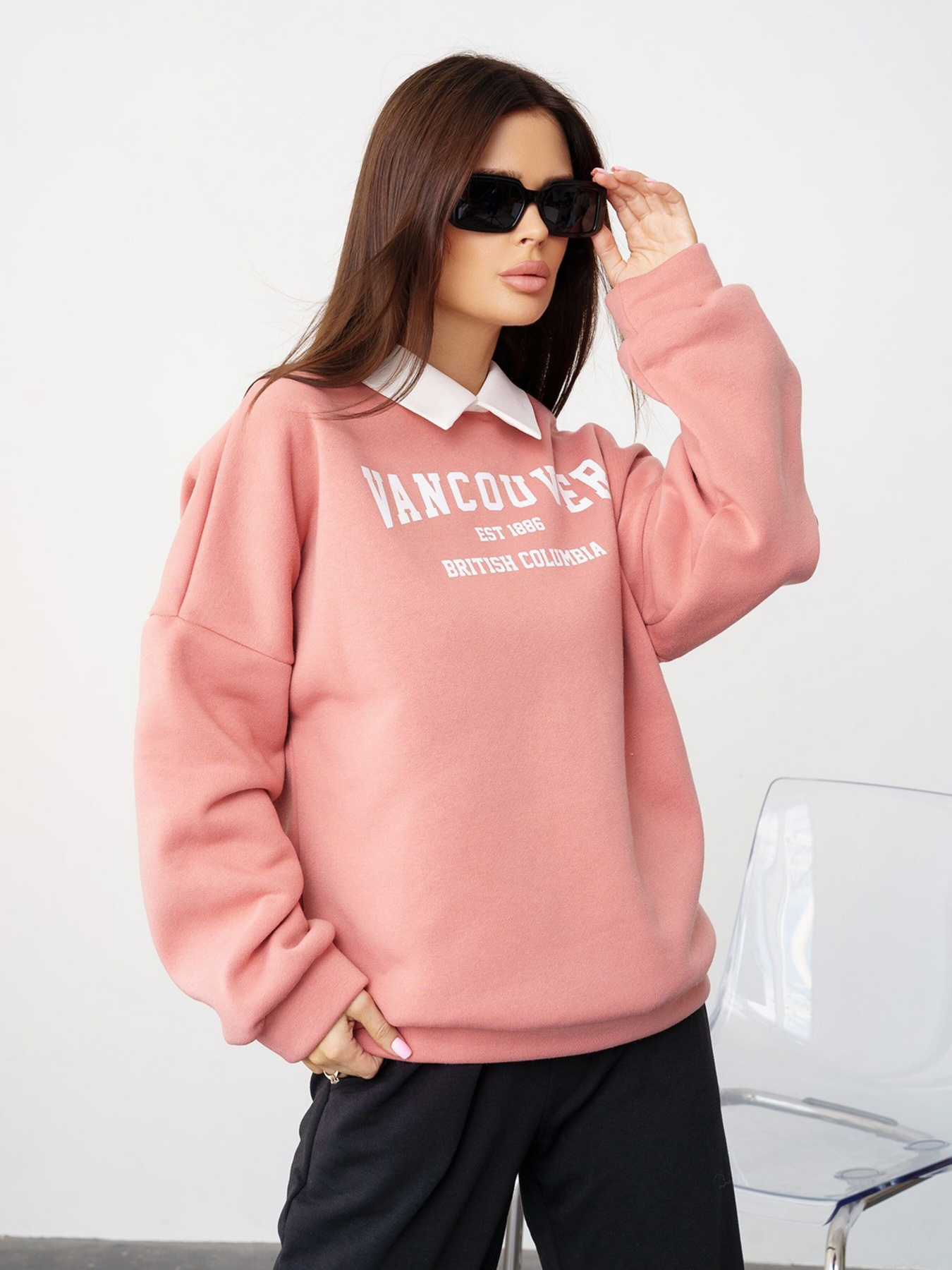 Світшот ISSA Plus модель SA-427_peach Фото