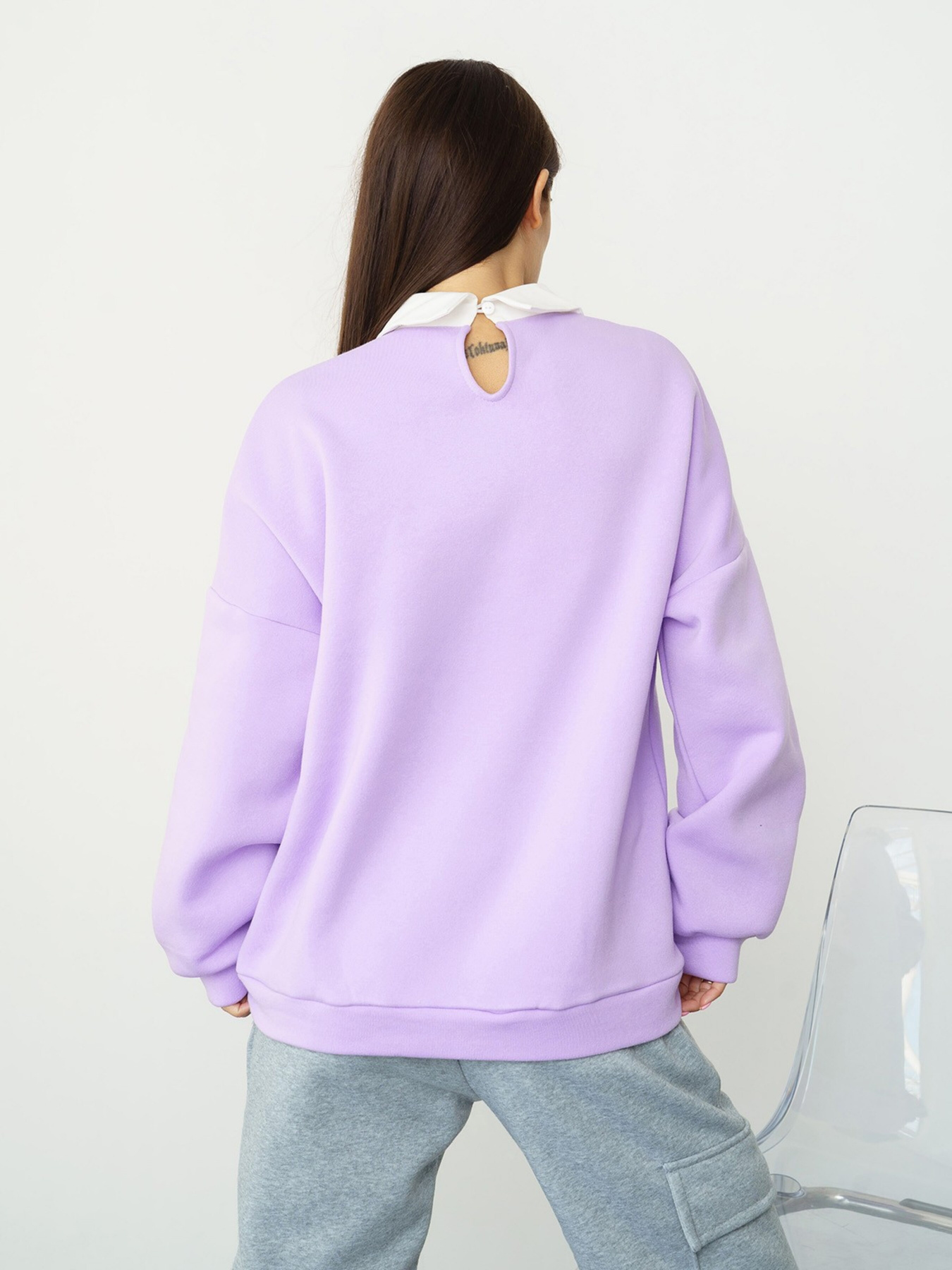 Свитшот ISSA Plus модель SA-427_lilac Фото