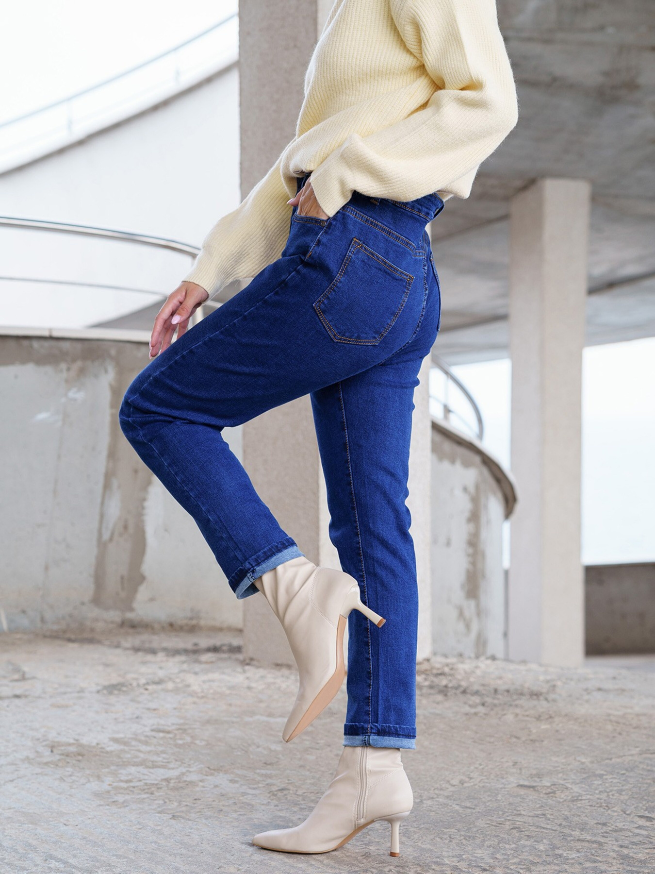 Джинси мом ISSA Plus модель WN20-311_blue Фото