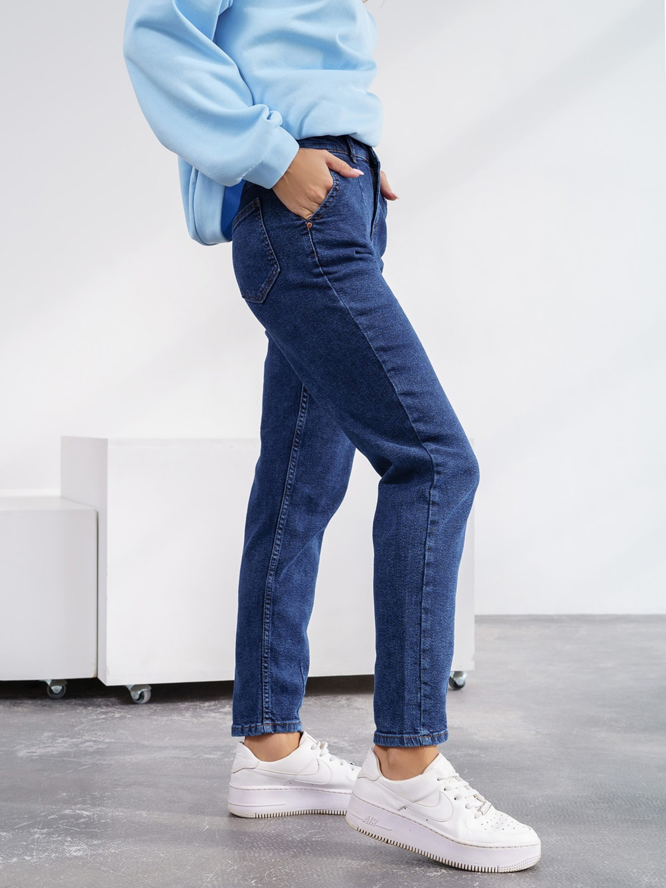 Джинсы мом ISSA Plus модель WN20-314_blue Фото