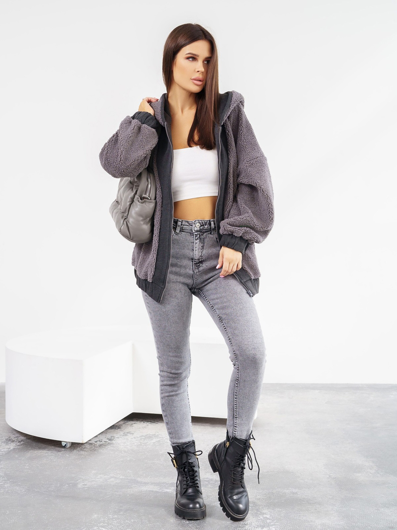 Скинни джинсы ISSA Plus модель WN20-318_grey Фото