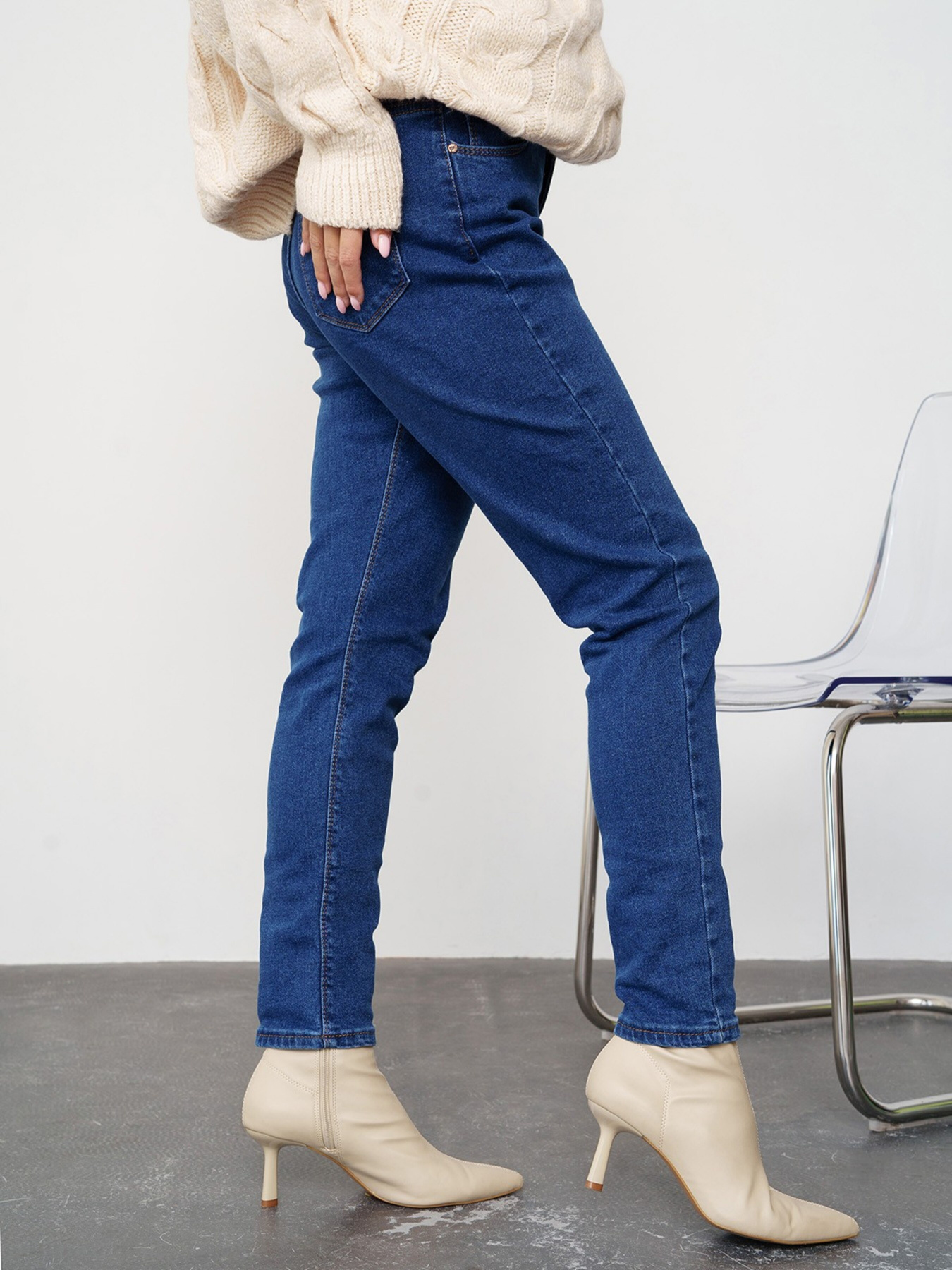 Джинсы мом ISSA Plus модель WN20-319_blue Фото