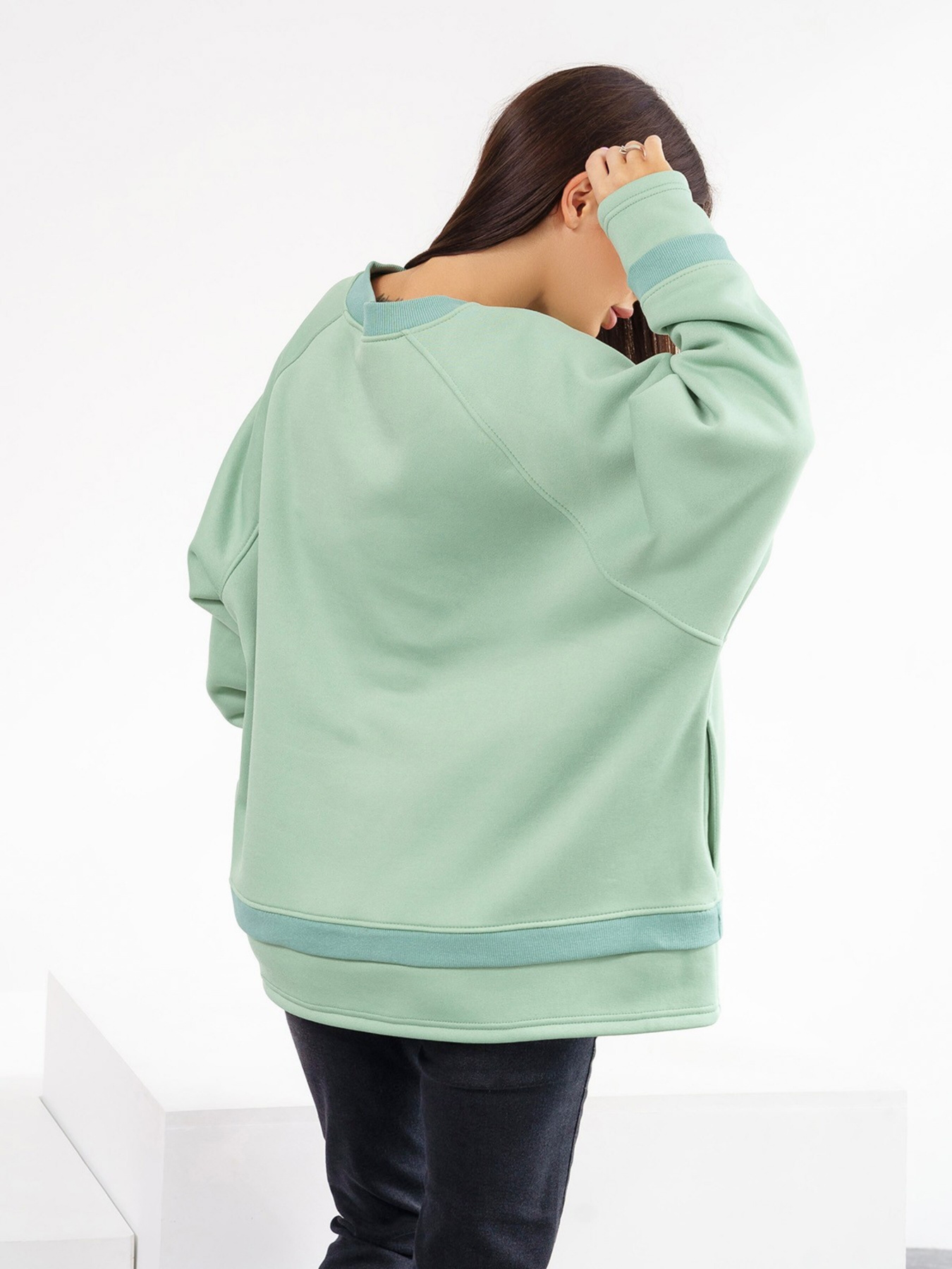 Світшот ISSA Plus модель 13561_mint Світшот ISSA Plus модель 13561_mint Фото