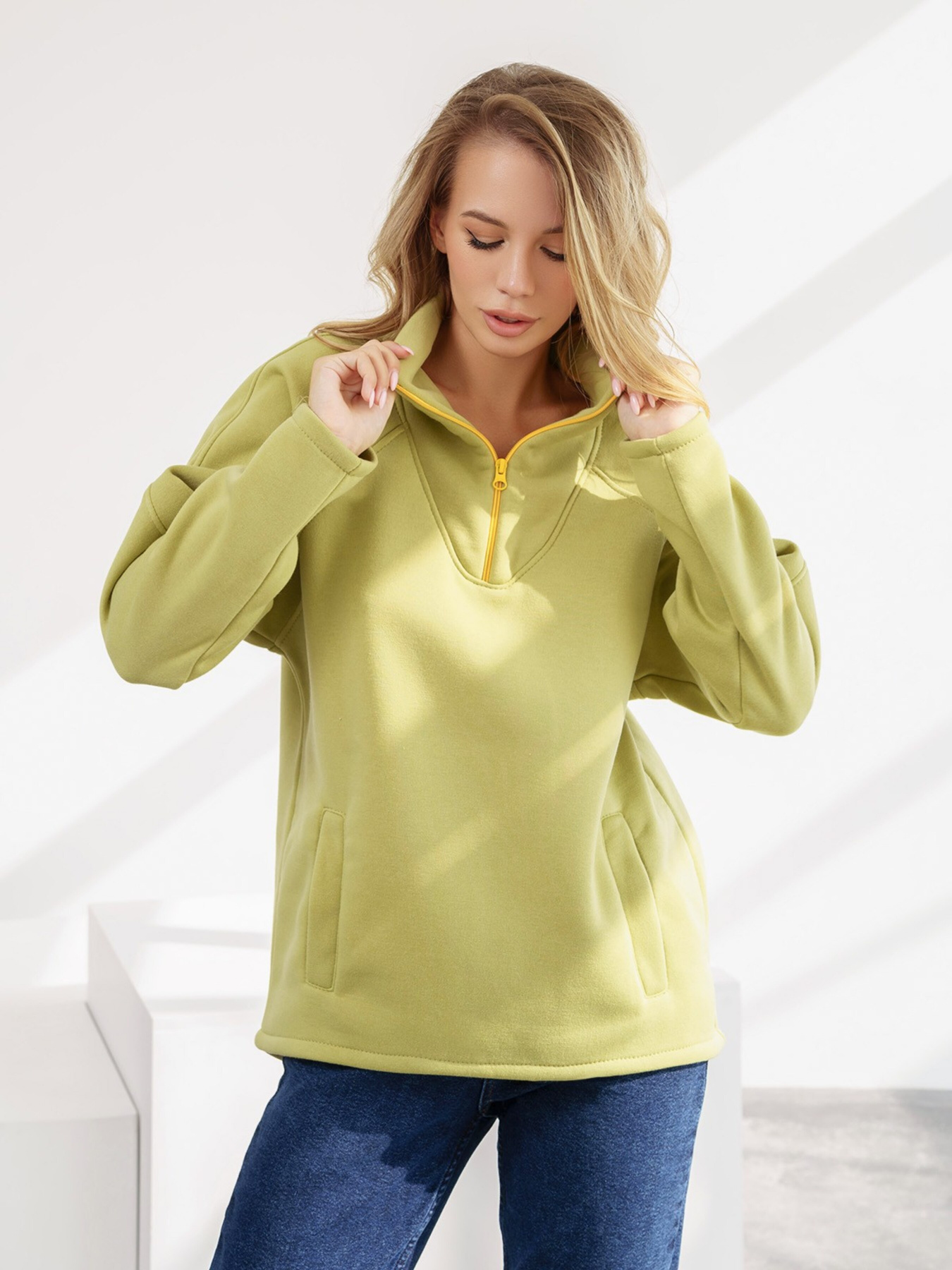 Кофта ISSA Plus модель 13564_olive Фото