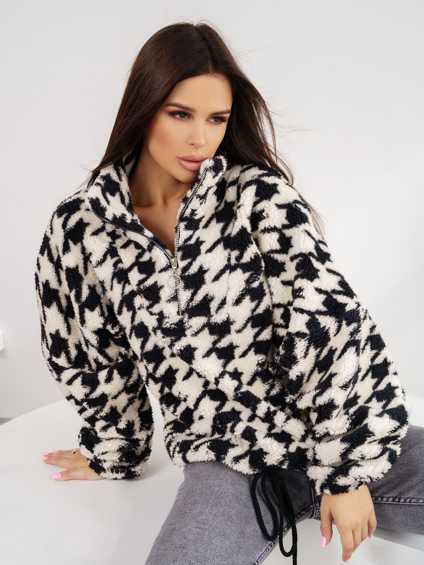 Кофта ISSA Plus модель 13578_blackwhite Фото