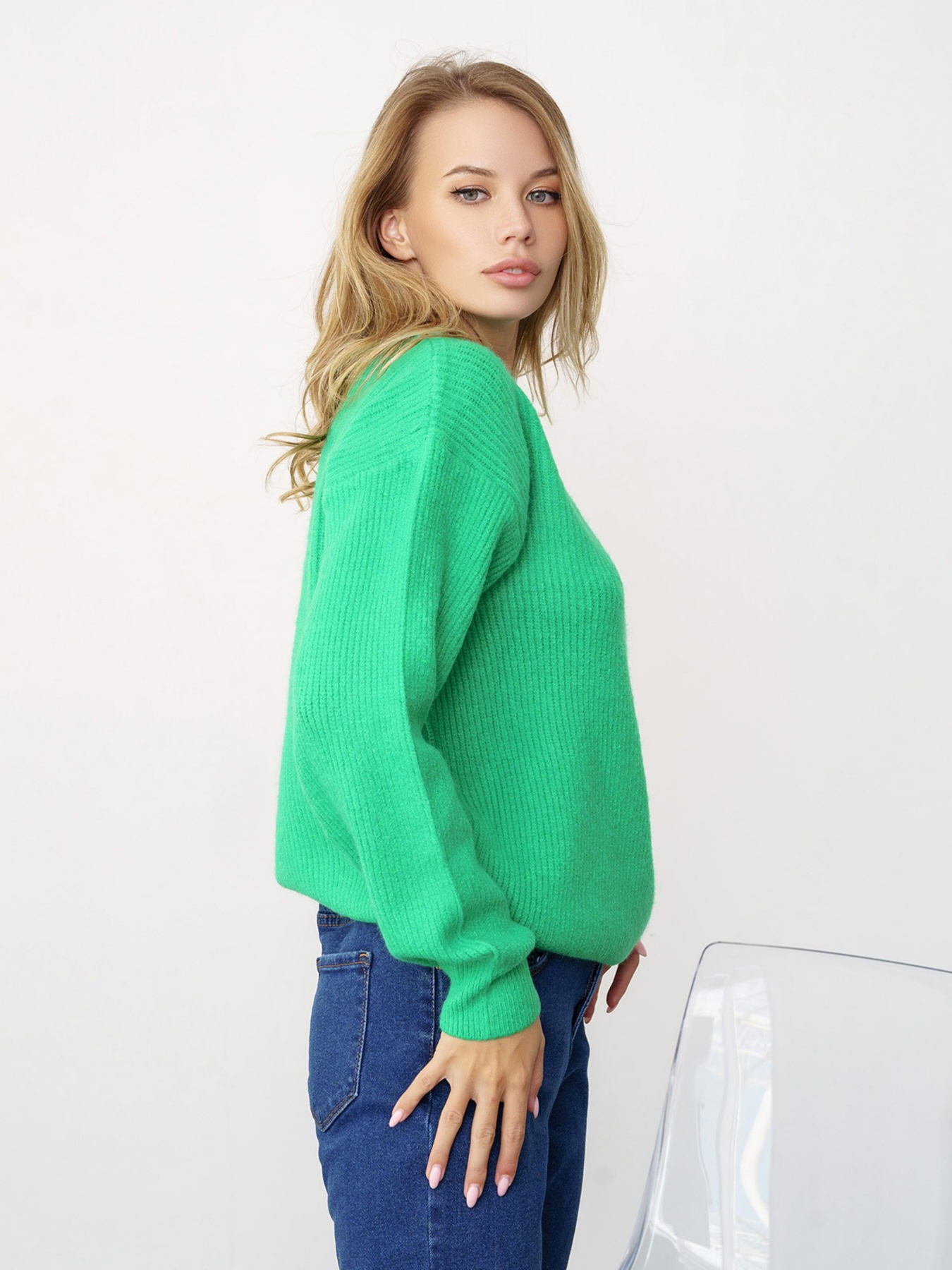 Свитер ISSA Plus модель WN20-324_green Фото