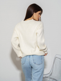 Свитер ISSA Plus модель WN20-324_milky Фото