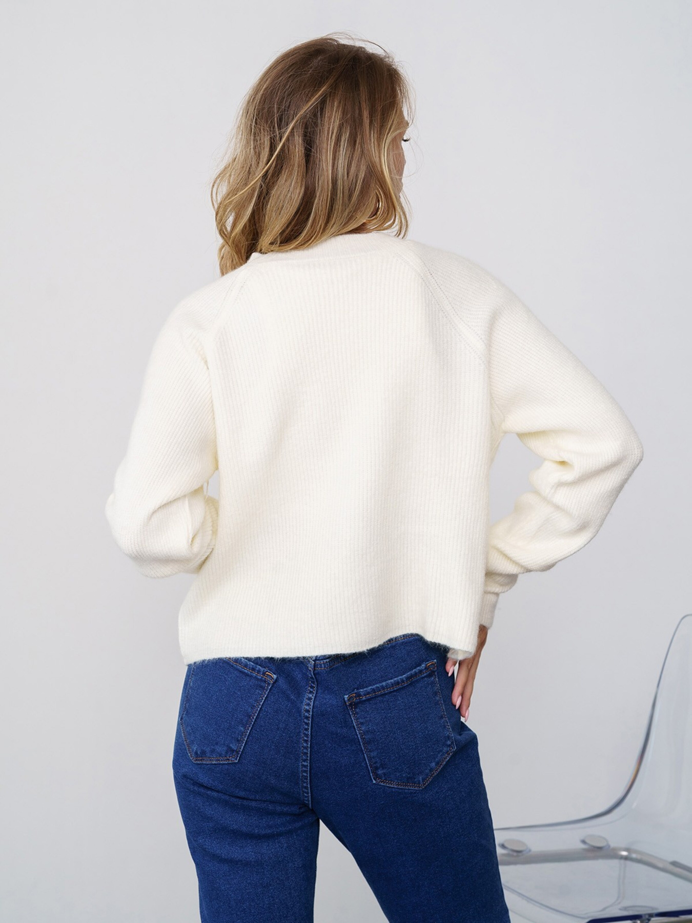 Свитер ISSA Plus модель WN20-326_milky Фото