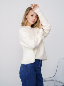 Светр ISSA Plus модель WN20-326_milky Фото