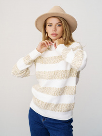 Свитер ISSA Plus модель WN20-331_whitebeige Фото