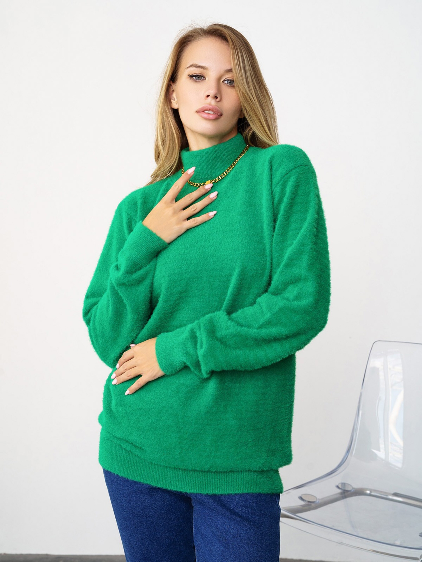 Светр ISSA Plus модель WN20-347_green Светр ISSA Plus модель WN20-347_green Фото