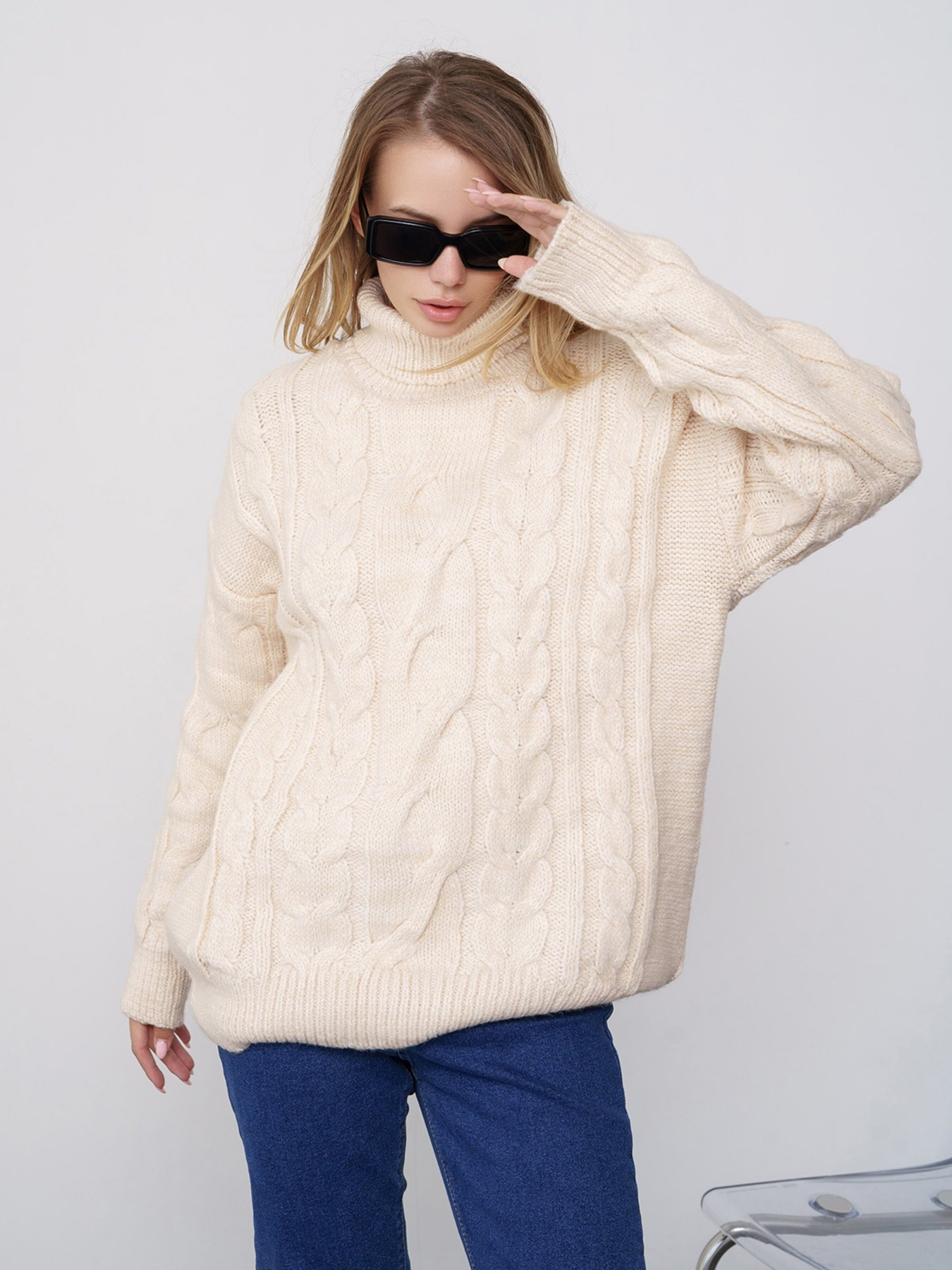 Свитер ISSA Plus модель WN20-348_beige Фото