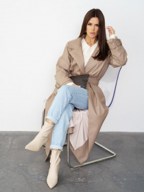 Плащ ISSA Plus модель 13584_beige Фото