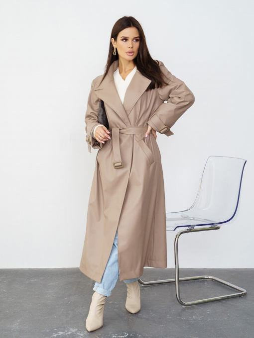 Плащ ISSA Plus модель 13584_beige Фото