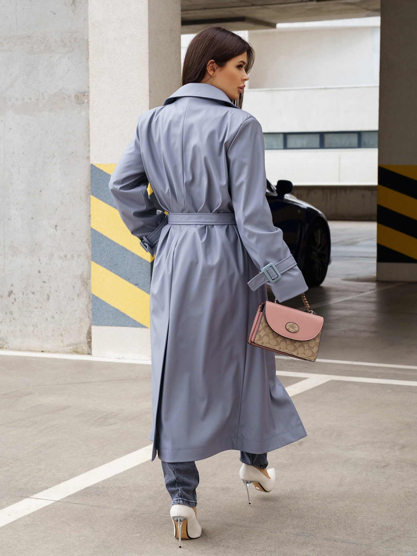 Плащ ISSA Plus модель 13584_grey Фото