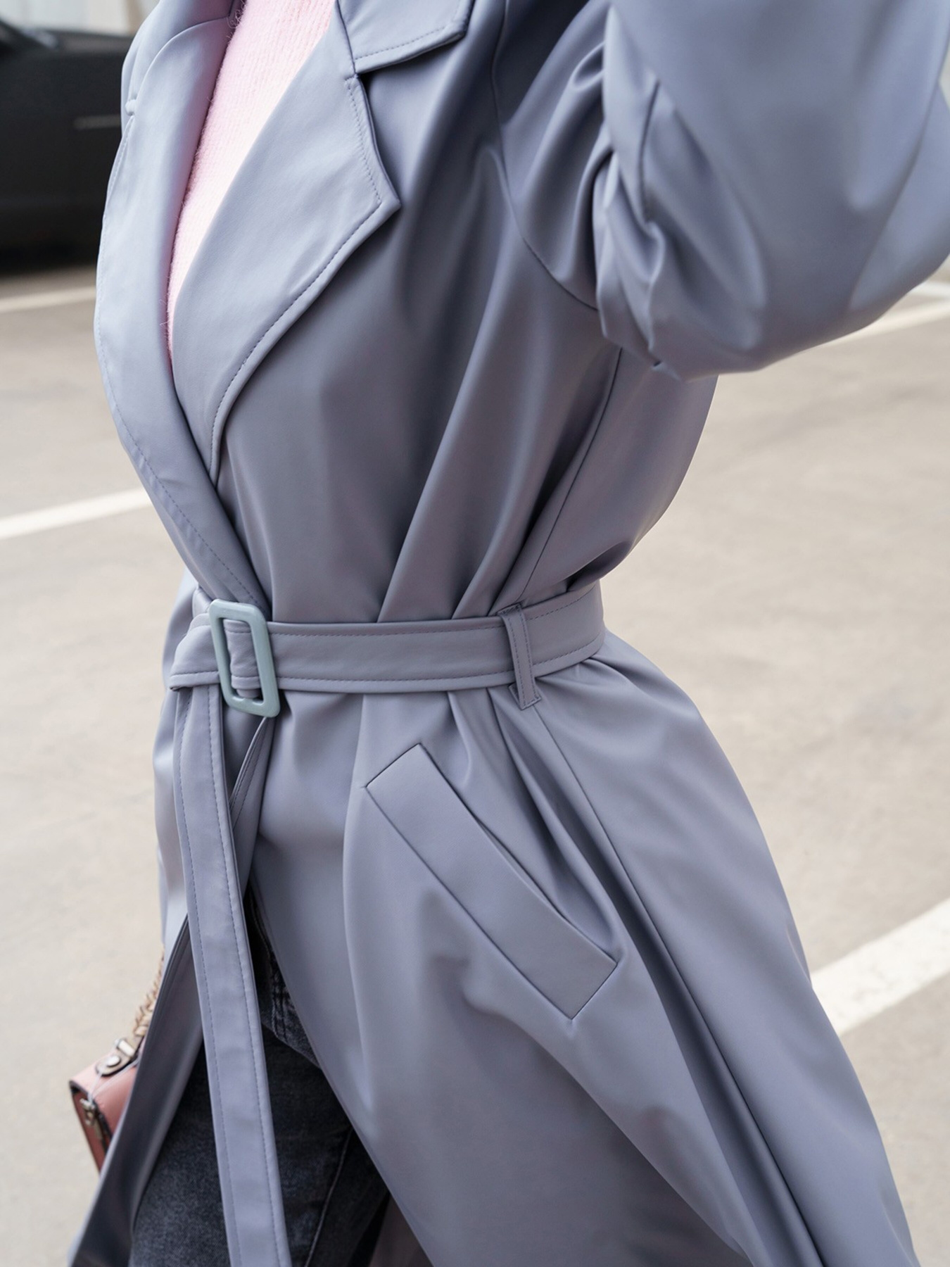 Плащ ISSA Plus модель 13584_grey Фото