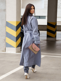 Плащ ISSA Plus модель 13584_grey Фото