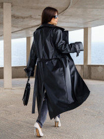 Плащ ISSA Plus модель 13584_black Фото