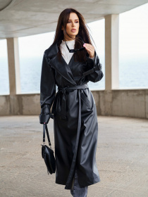 Плащ ISSA Plus модель 13584_black Фото