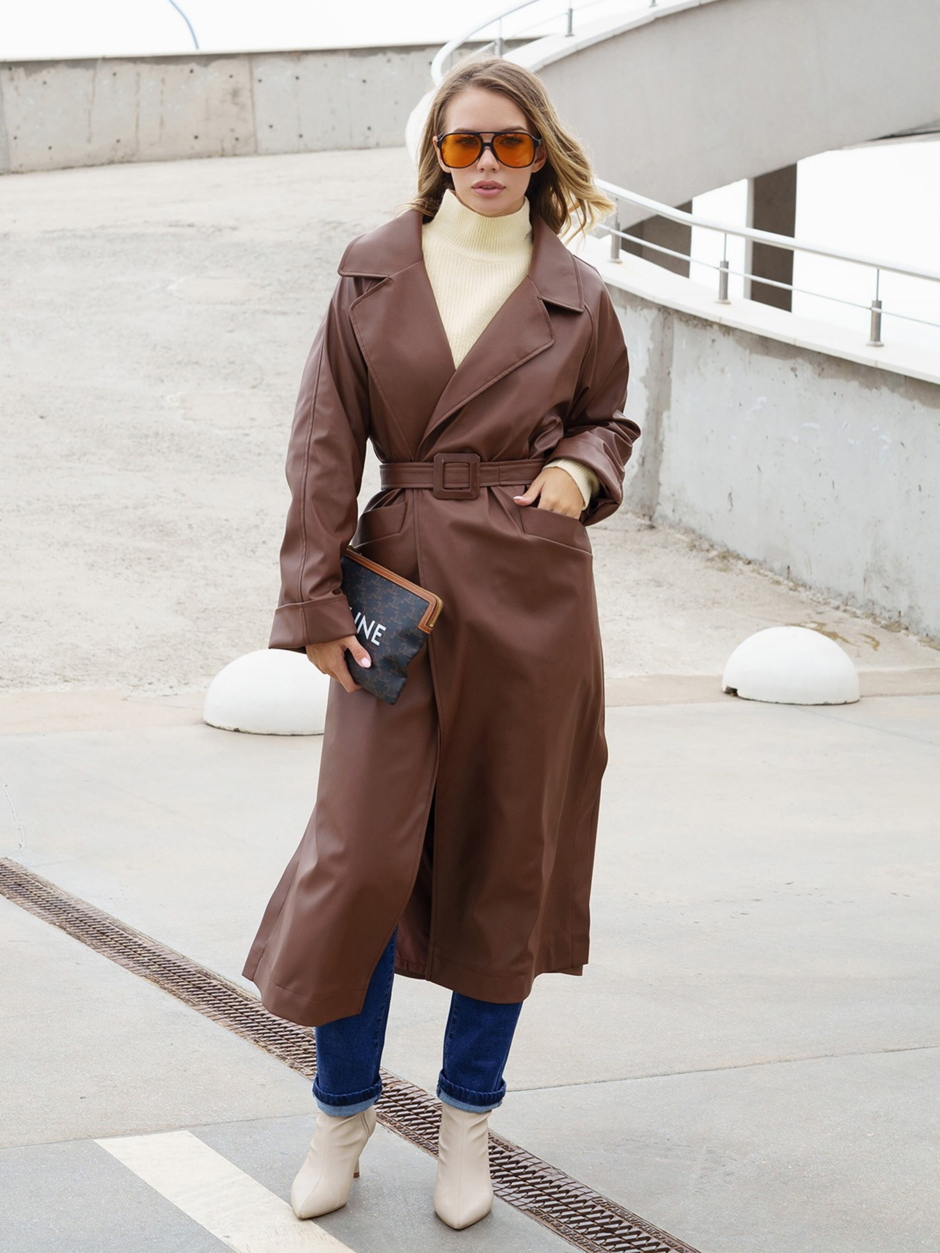 Тренч ISSA Plus модель 13585_brown Фото