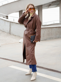 Тренч ISSA Plus модель 13585_brown Фото