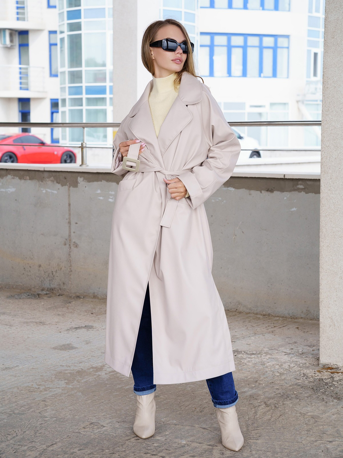 Тренч ISSA Plus модель 13585_lightbeige Фото