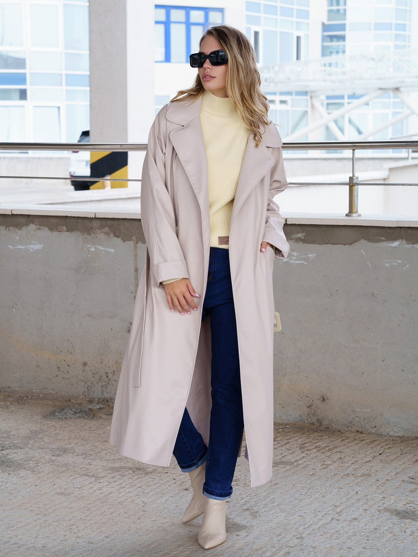 Тренч ISSA Plus модель 13585_lightbeige Фото