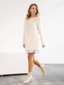 Сукня міні ISSA Plus модель 12182A_beige Фото