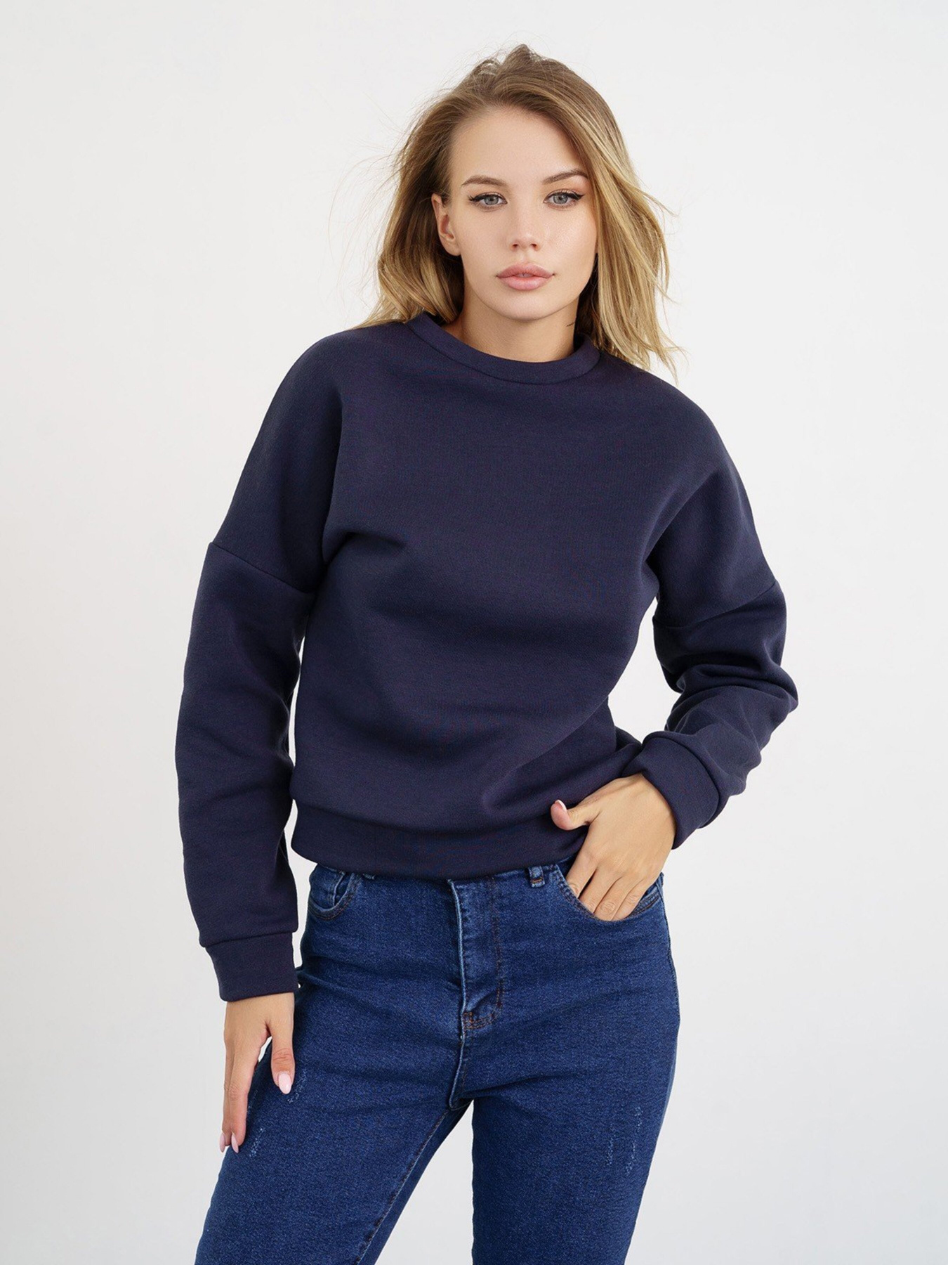 Свитшот ISSA Plus модель SA-428_darkblue Фото