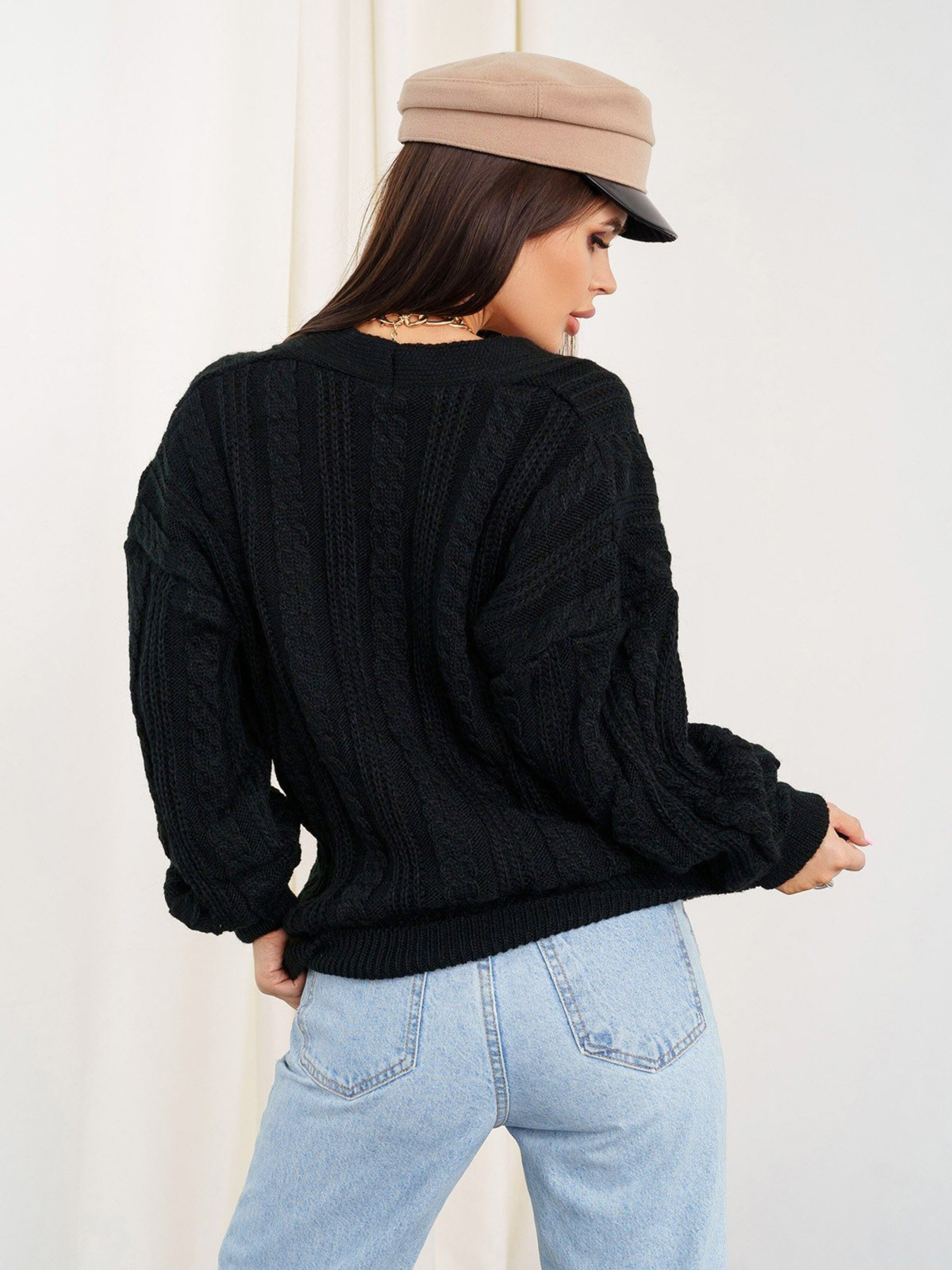 Кардиган ISSA Plus модель WN20-308_black Фото