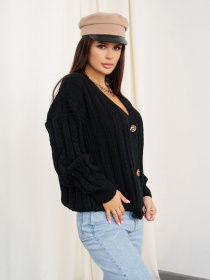 Кардиган ISSA Plus модель WN20-308_black Кардиган ISSA Plus модель WN20-308_black Фото