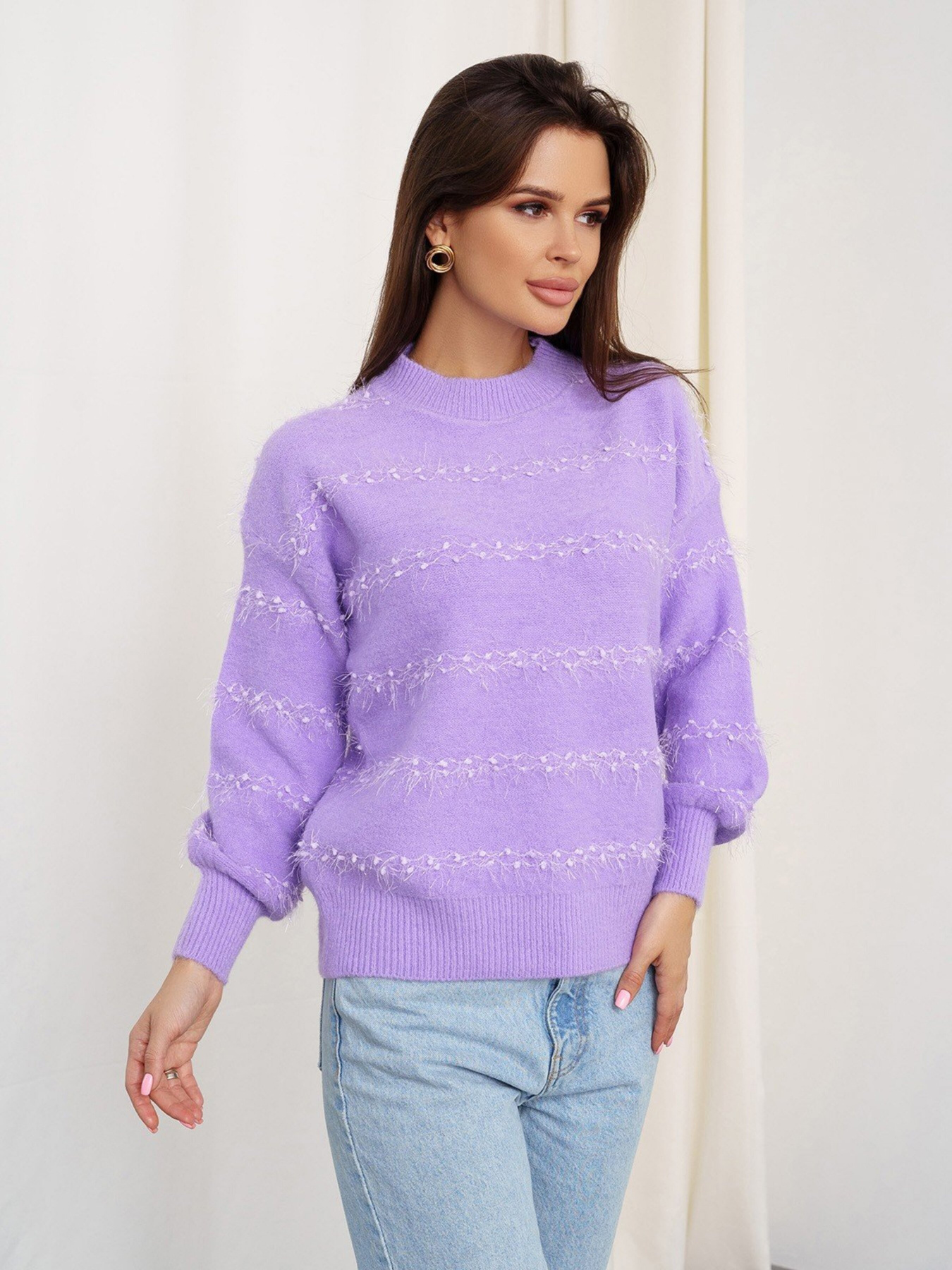 Свитер ISSA Plus модель WN20-320_lilac Фото