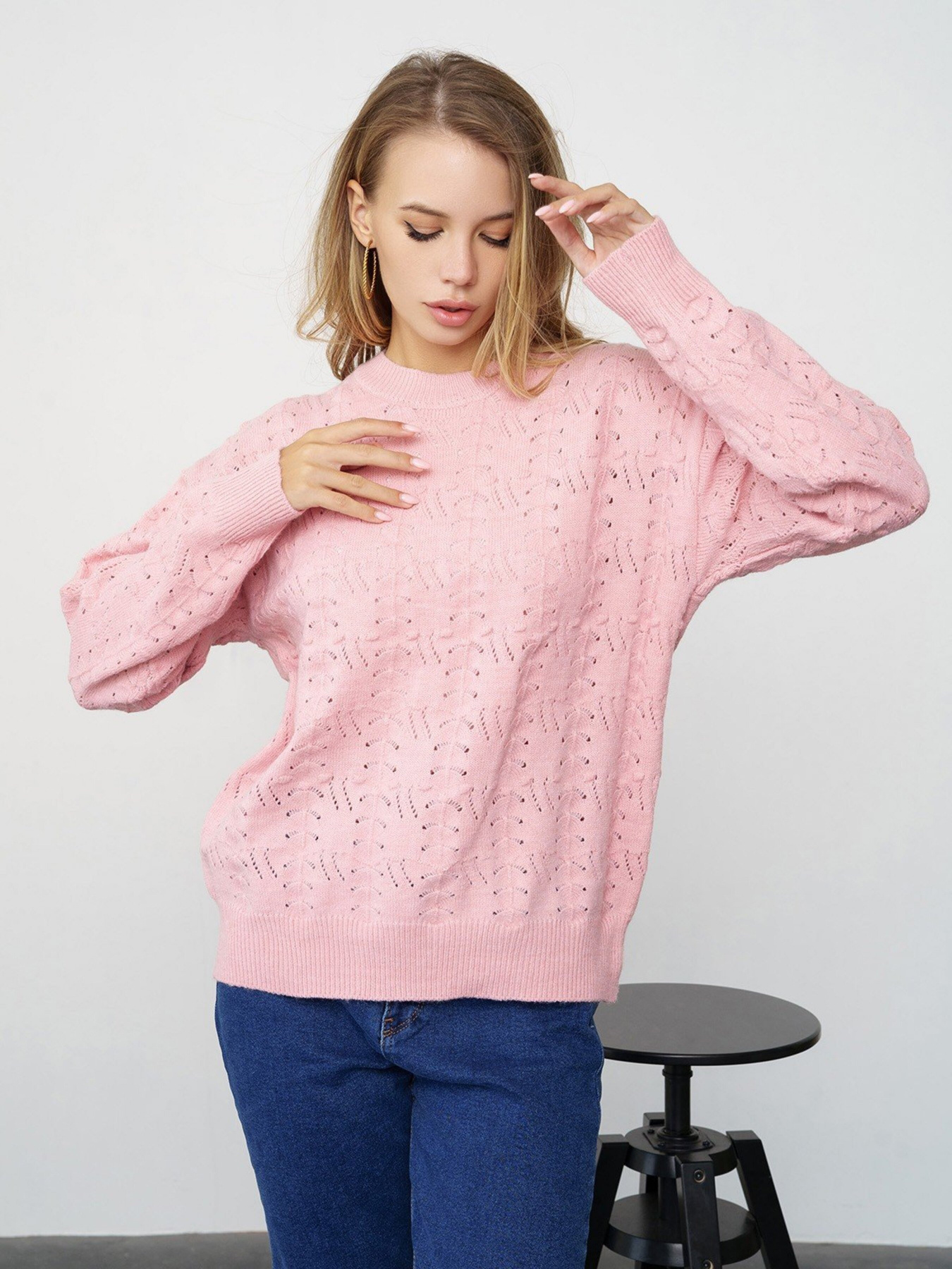 Свитер ISSA Plus модель WN20-321_pink Фото