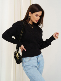 Свитер ISSA Plus модель WN20-323_black Фото